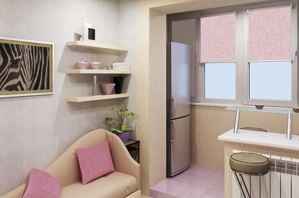 Лоджия, совмещённая с жилыми помещениями: варианты дизайна интерьера гостиной или кухни