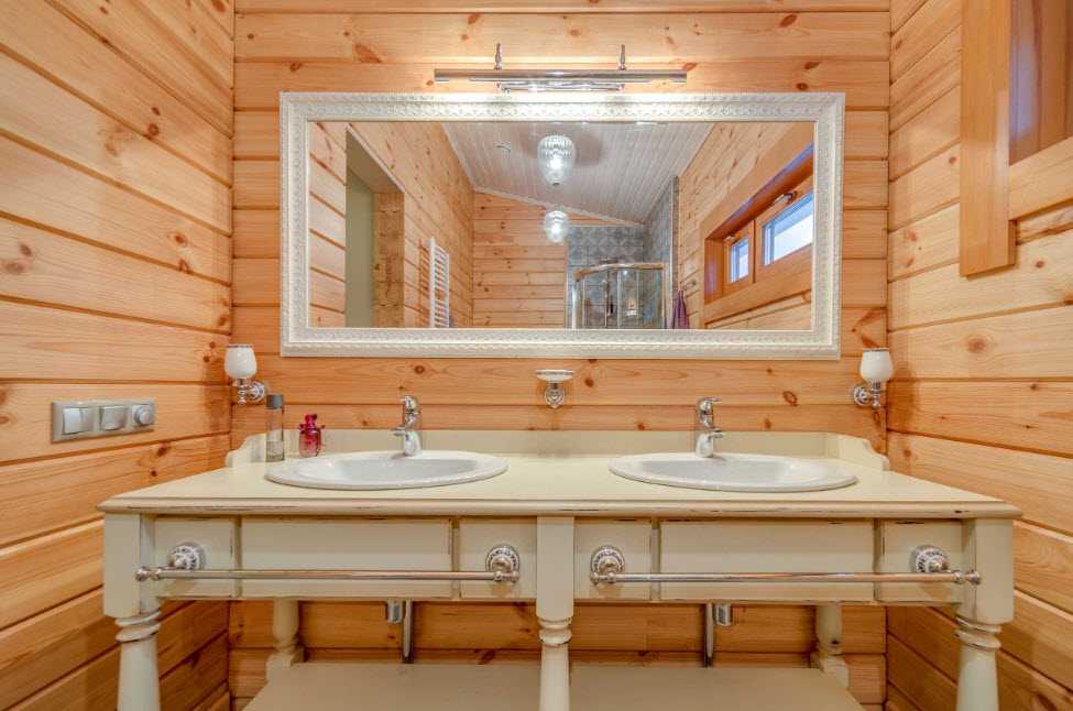 Особенности обустройства ванной комнаты в деревянном доме