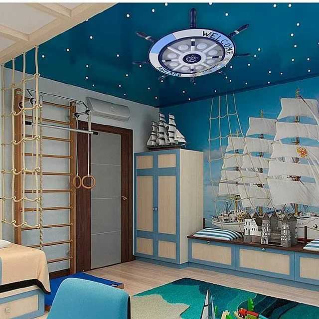 Морской стиль в интерьере: декор детской комнаты для мальчика
 - 55 фото