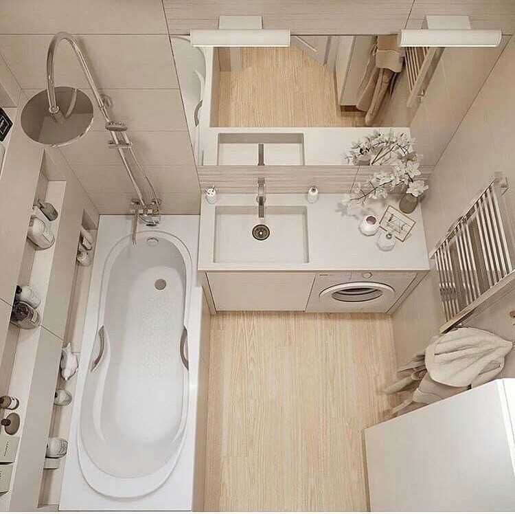 Ремонт ванной комнаты малых размеров 2-4 кв м - 40 фото