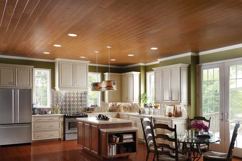 Дизайн потолка на кухне - лучшие потолочные конструкции и варианты оформления потолка (85 фото)