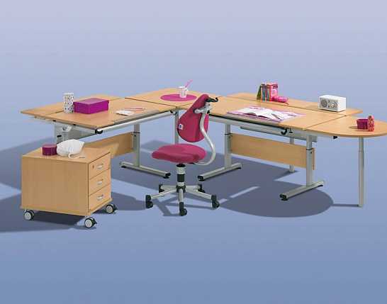 Письменный стол для двоих детей, конструкция, формы, материалы