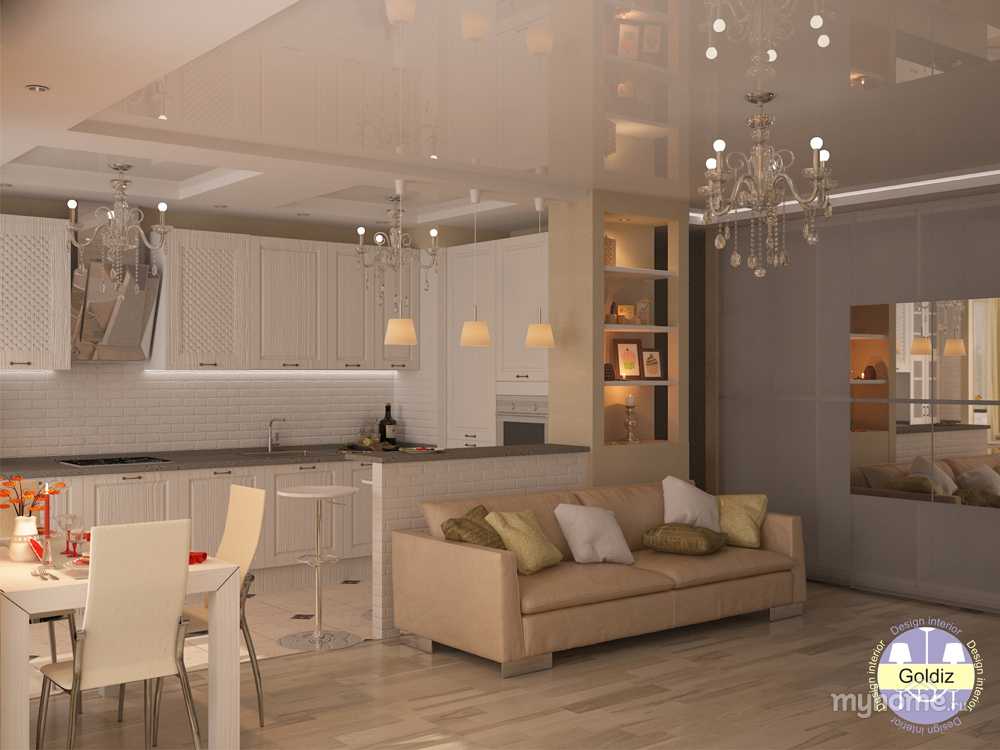 Кухня-студия (98 фото): проекты дизайна интерьера квартиры с совмещенной гостиной