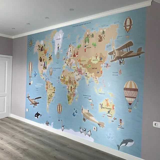 Фотообои «карта мира» для детей на стену (44 фото): картинки на обоях в детскую комнату