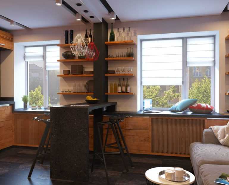 Дизайн кухни с барной стойкой, совмещенной с гостиной: особенности оформления интерьера, фото-идеи