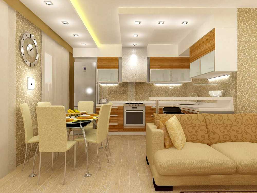 Дизайн кухни-гостиной 18 кв. м (60 фото): проект и планировка интерьера квадратного помещения с диваном размером 18 квадратных метров