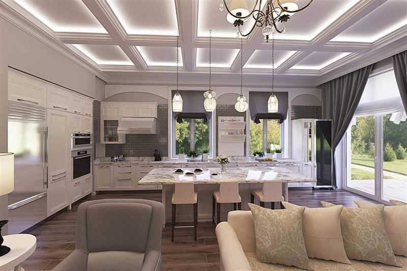Дизайн совмещенной с гостиной кухни в частном доме (71 фото): как оформить столовую с залом в загородном деревянном коттедже?