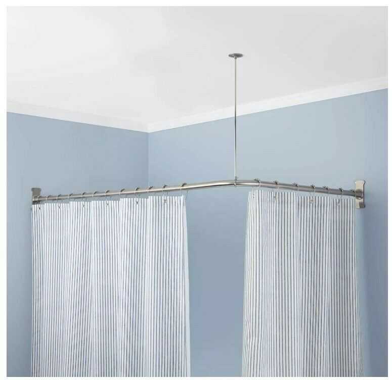 Угловой карниз для ванной: штанга для шторы, г-образный держатель в комнату для крепления шторки