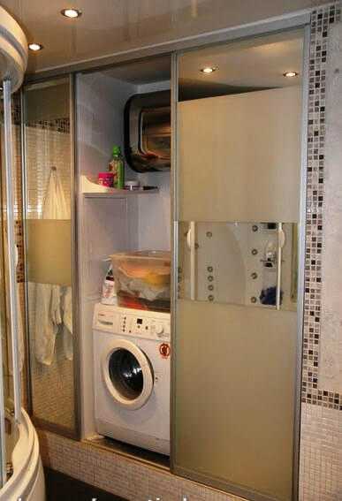 Шкаф тумба под стиральную машину со столешницей в ванную