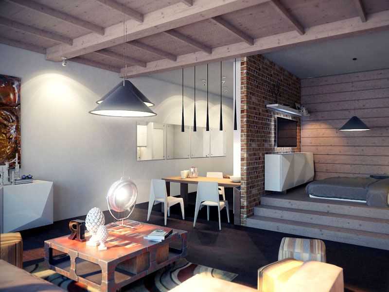 Комфорт и простота: дизайн интерьера гостиной в стиле лофт