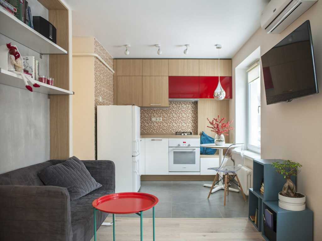 Дизайн кухни 10 кв. м с диваном