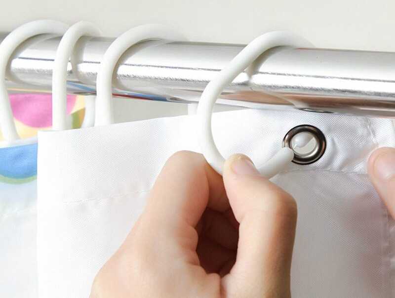 Кольца для штор в ванную комнату: шторки и занавески со встроенными кольцами, хромированные и прозрачные модели