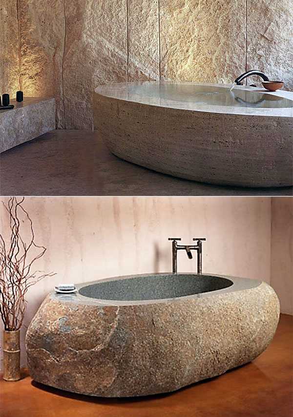 Ванная из камня: плюсы, минусы и особенности сочетания каменной ванной в интерьере (90 фото)
