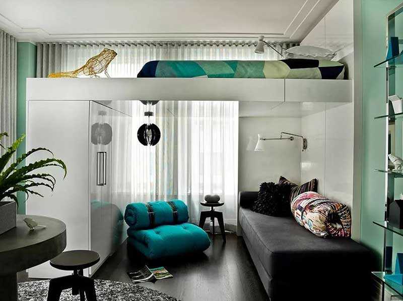 Дизайн кровати в гостиной ( 34 фото): идеи оформления интерьера диваном-трансформером вместо кровати, выбор модели для зала площадью 18 кв. метров