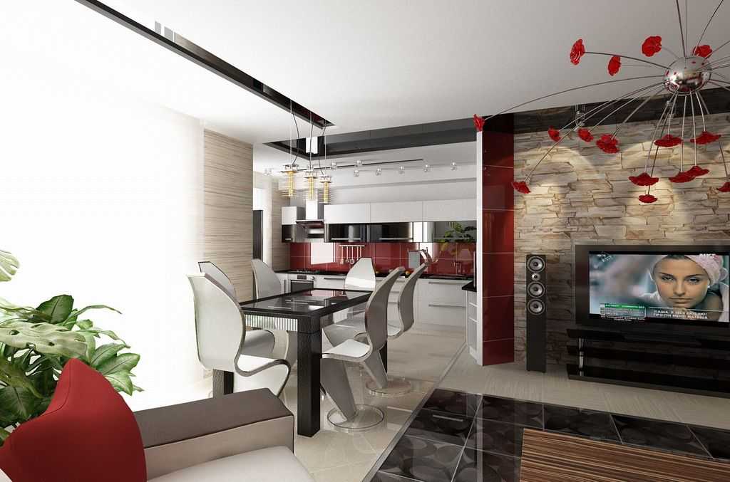 Дизайн кухни, совмещенной с гостиной (90 фото)