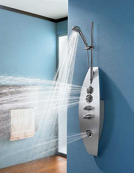 Душевая панель с гидромассажем и «тропическим» душем все чаще применяется в современных домах. Какие угловые конструкции со смесителем и верхним душем подобрать Как самостоятельно выбрать панель с гидромассажем и тропическим душем