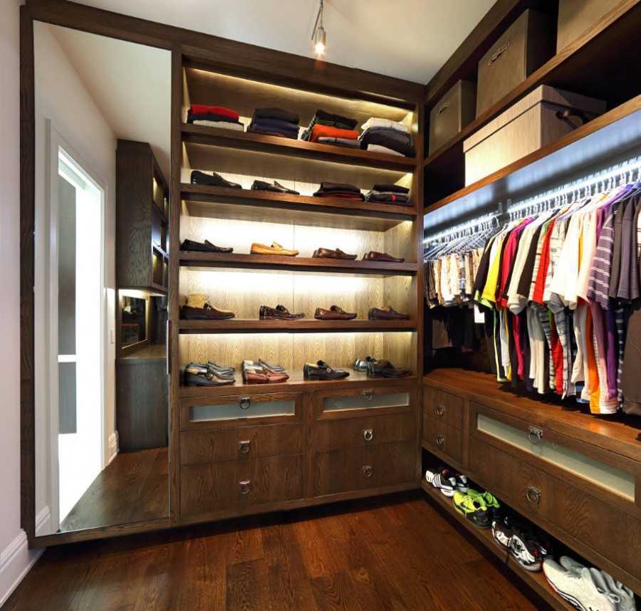 Угловая гардеробная в спальне (59 фото): дизайн гардеробной из гипсокартона в комнате 14 кв. м