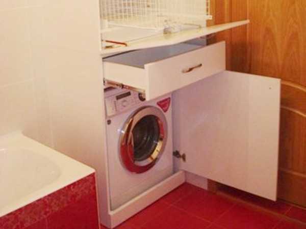 Шкаф для стиральной машины в ванной, шкаф под встроенную стиральную машинку