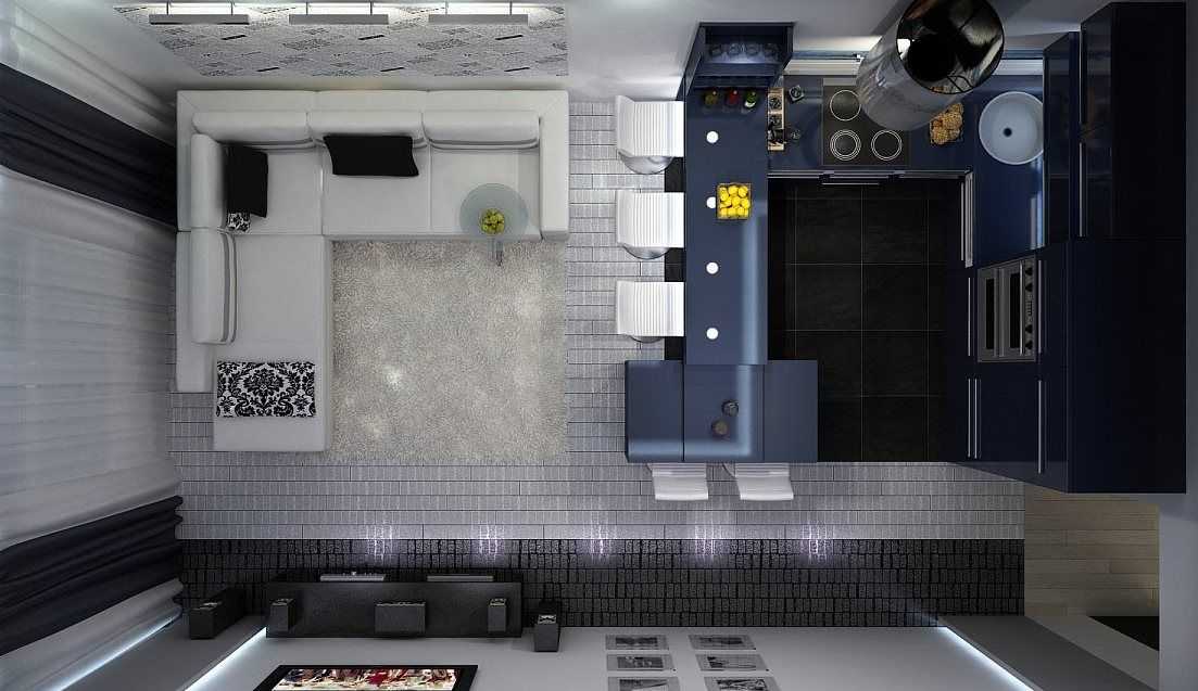 Удобная кухня-гостиная 20 кв. м: 3 дизайн-совета и фото