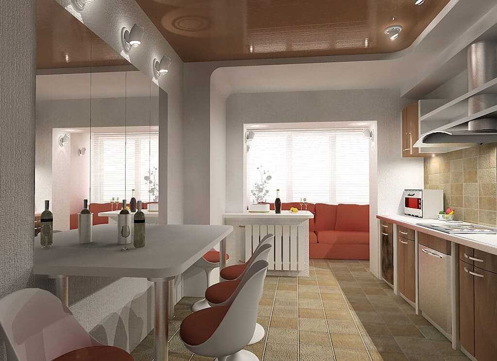 Дизайн кухни, совмещенной с балконом (36 фото): как соединить маленькую кухню с балконом