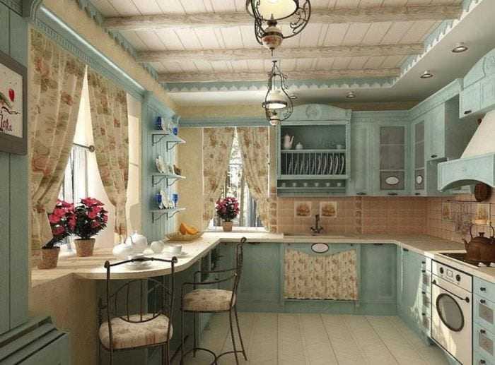 25 идей, как оформить кухню-гостиную в стиле прованс