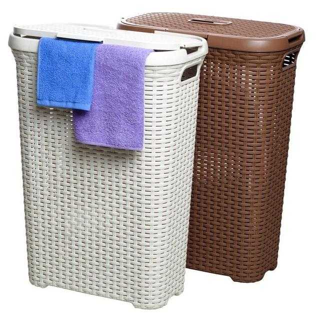 Корзины для белья в ванную комнату плетеные или деревянные, выдвижные угловые из бамбука и пластика, мебель со встроенными бельевыми контейнерами