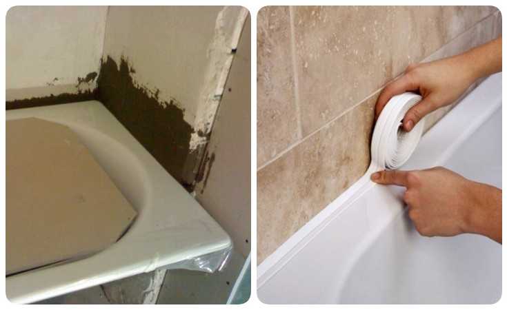 Как заделать щель между стеной и ванной