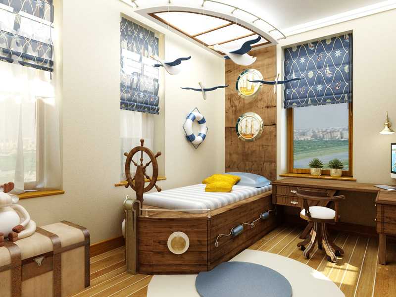 Детская комната в морском стиле: 45 фото, гид по дизайну