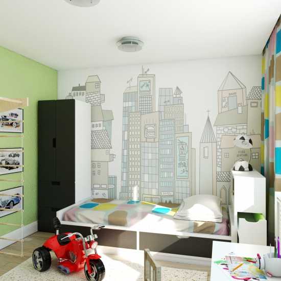 Детские обои для стен мальчиков: фото детской комнаты подростка, дизайн для 7 и 12 лет, спальня для парня