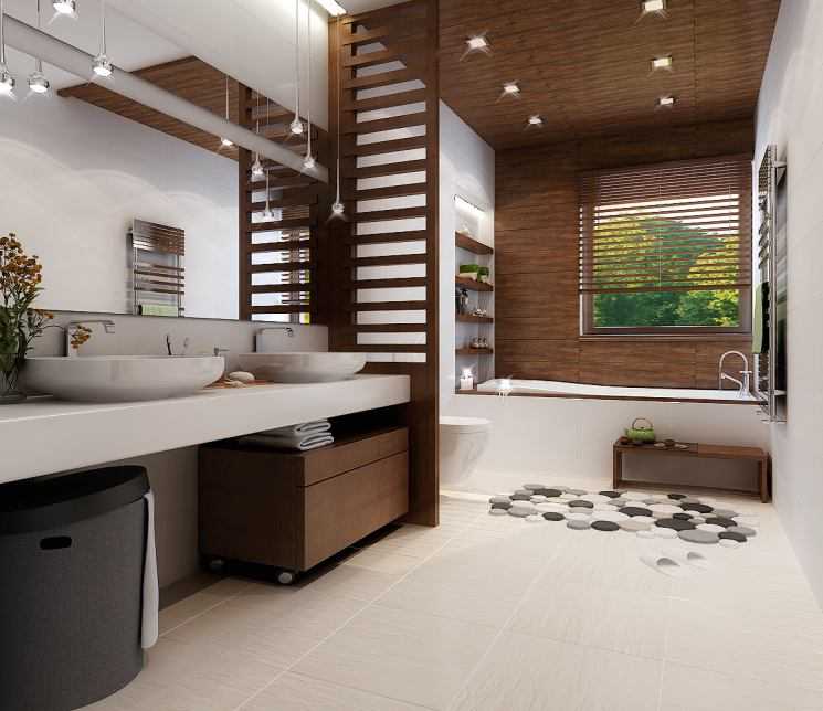Дизайн большой ванной комнаты (75 фото): примеры в интерьере, варианты проектов