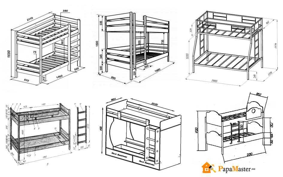 Двухъярусная кровать своими руками: как собрать функциональную мебель из дерева и металла, простые чертежи и схемы  | 80+ фото & видео