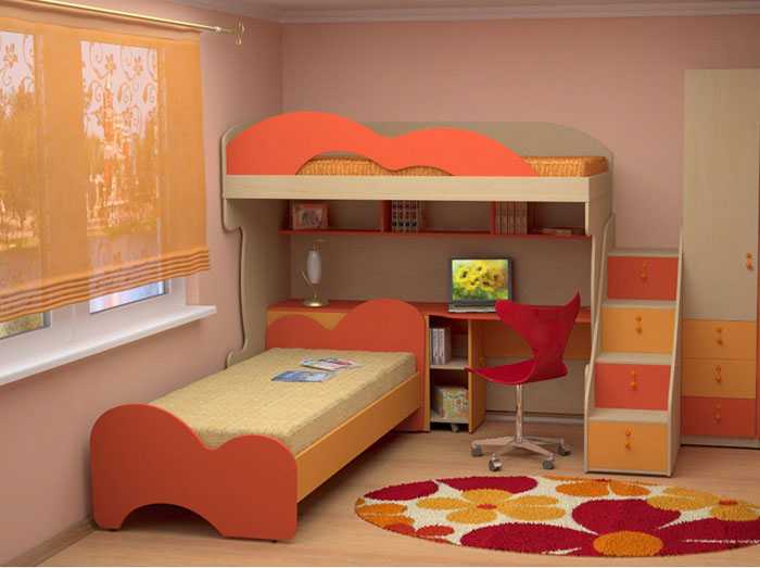 Двухъярусная угловая кровать для детей: виды, дизайн и советы по выбору