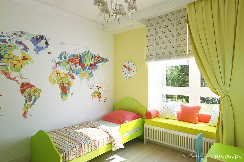Обои в детскую для разнополых детей (50 фото): для подростков-мальчика и девочки, живущих в одной комнате