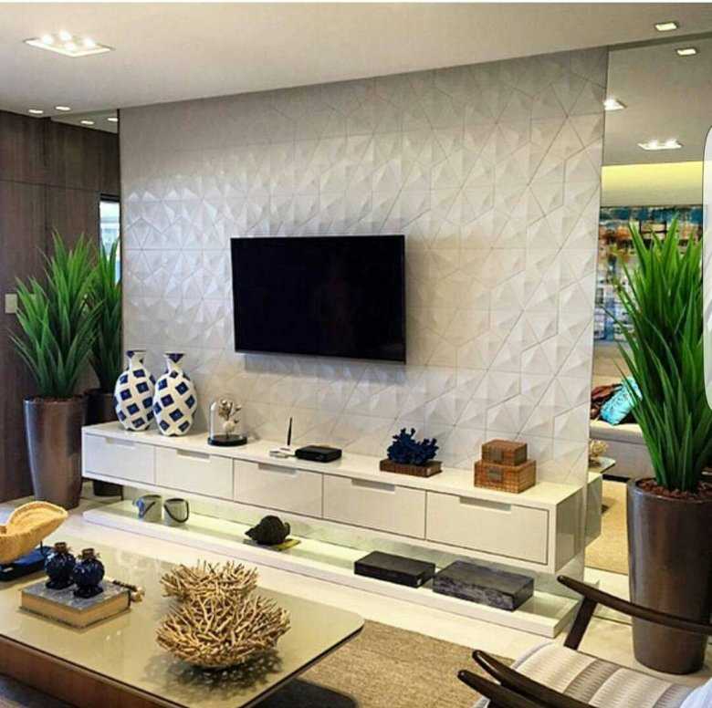 Дизайн и оформление стены с телевизором в гостиной