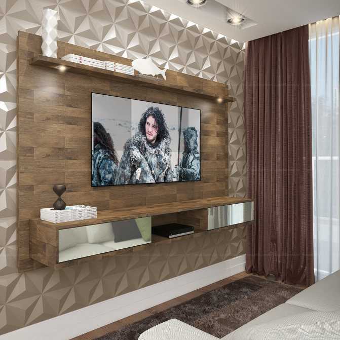 Телевизор на стене: выбор места расположения, дизайн, цвет, декор стены вокруг экрана
