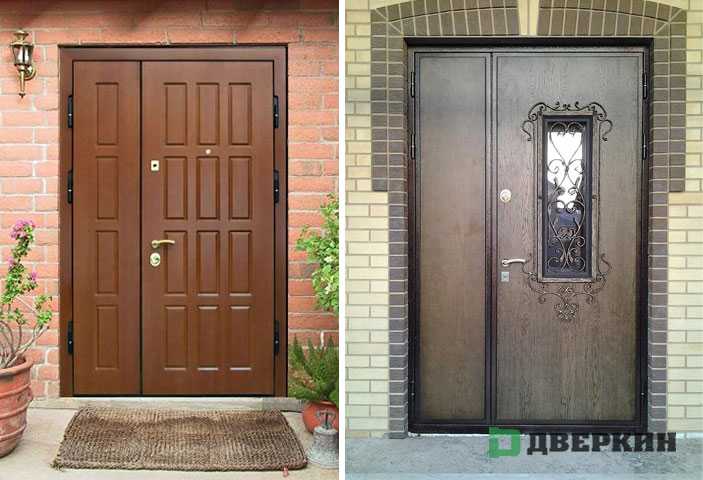 Двухстворчатые входные металлические двери: преимущества конструкции, фото в интерьере