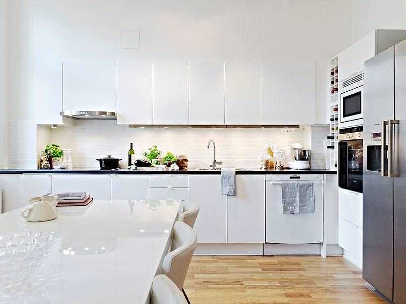 Белая кухня с белой столешницей: 145+ (фото) для вашего дизайна