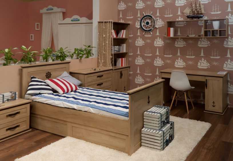 Детская комната в морском стиле для мальчика и девочки