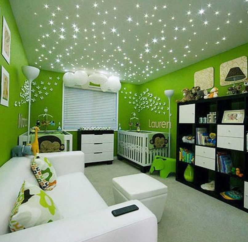 Потолок в детской комнате — варианты оформления