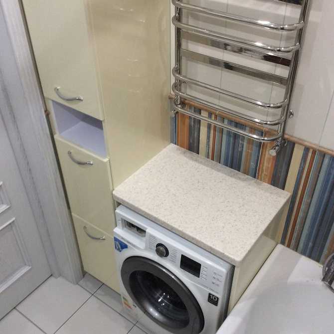 Шкаф для стиральной машины в ванной, шкаф под встроенную стиральную машинку
