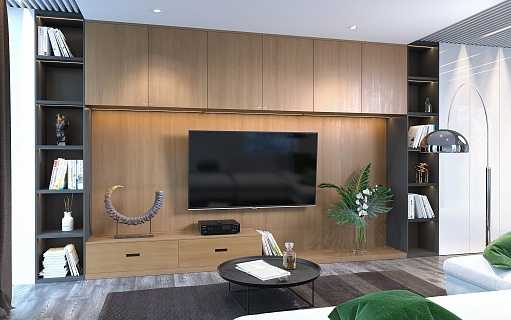 Стеллаж в гостиную: красивые угловые модели в современном стиле для телевизора и книг в интерьере