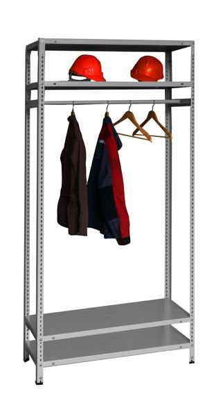 Стеллажи для гардеробной (64 фото): металлические сборные модели для одежды в гардеробе