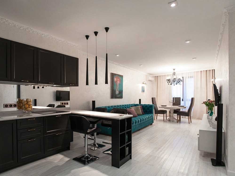 Кухня-гостиная 35 м: цвета, советы по планировке, фото в интерьере