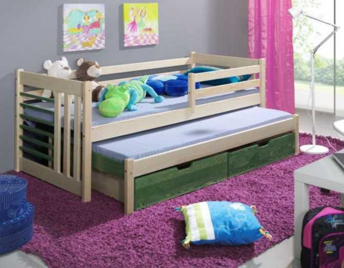 Как выбрать и куда поставить выдвижную кровать для двоих детей