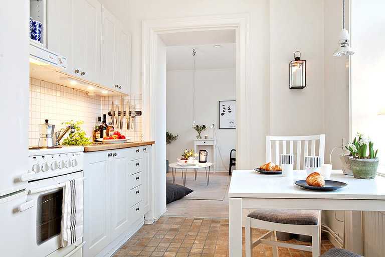 Кухня-гостиная в скандинавском стиле (37 фото): дизайн в интерьере совмещенного помещения