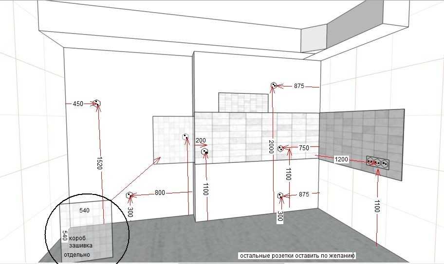 Схема расположения розеток на кухне — 5 ошибок. расстояния и высота размещения.