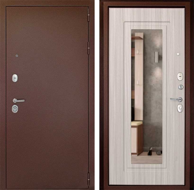 Металлические двери с зеркалом внутри: особенности