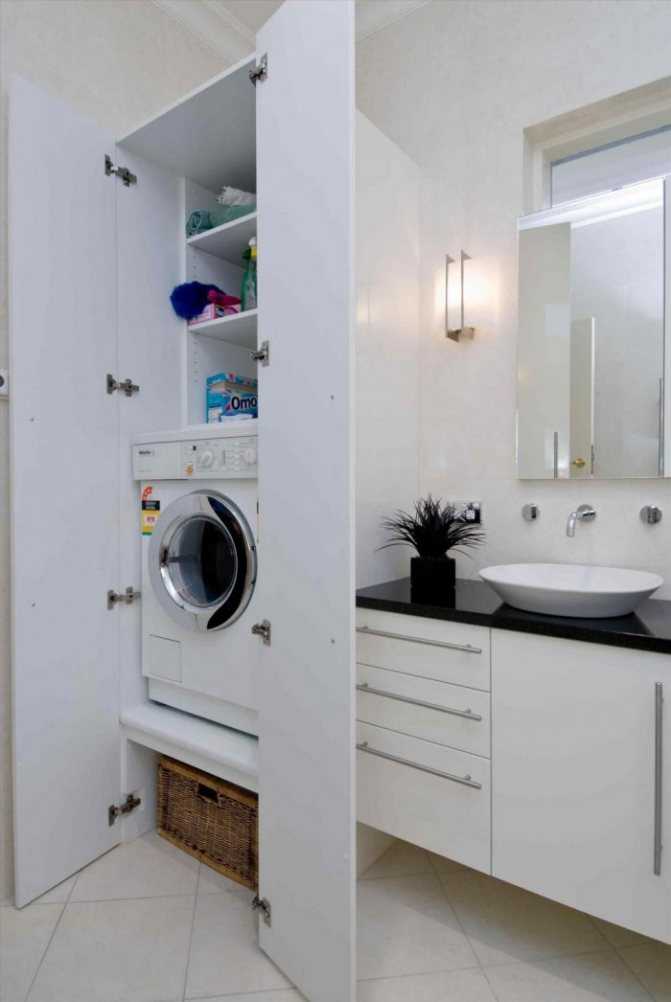 Шкаф для стиральной машины в ванную / как выбрать?