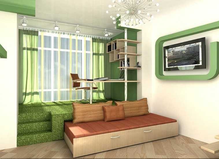 Спальня-гостиная 18 кв. м: дизайн и зонирование пространства при совмещении комнат в одной, интерьер прямоугольной