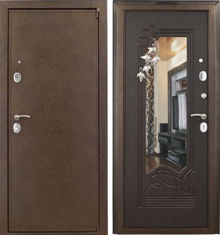 Металлические двери с зеркалом: преимущества и недостатки